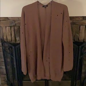 Cozy distressed slouchy cardigan